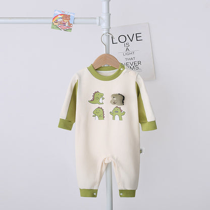 Baby Jumpsuit Spring And Autumn New Boy Baby Jumpsuit Dinosaur Long-Sleeved Newborn Clothes Korean Version Of Baby Clothes