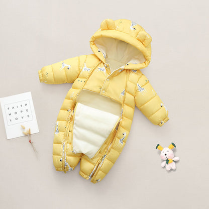 Newborn Baby Jumpsuit Children Winter Boy Romper Girls Go Out Hugging Romper