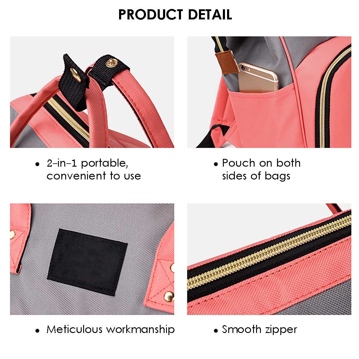 Fashion Baby Diaper Bags Large Capacity Nappy Bag