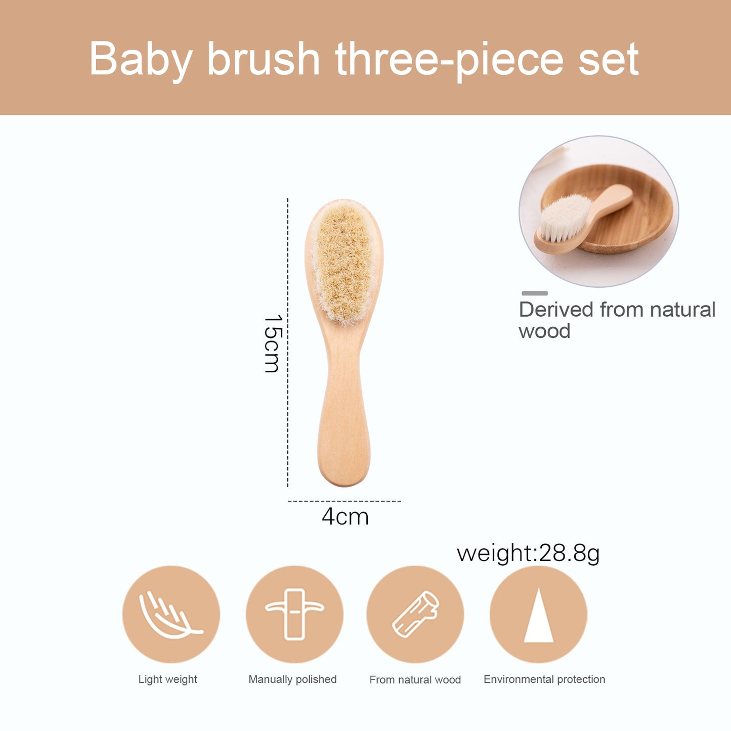 Baby Natural Wooden Bath Set